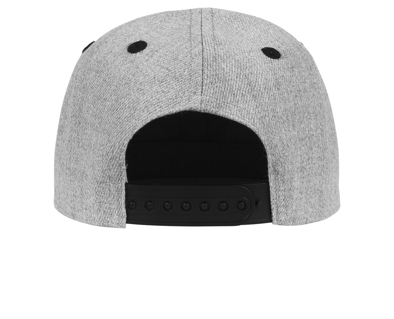 Gray snapback hat with a black adjustable strap at the back, designed for infants and toddlers.