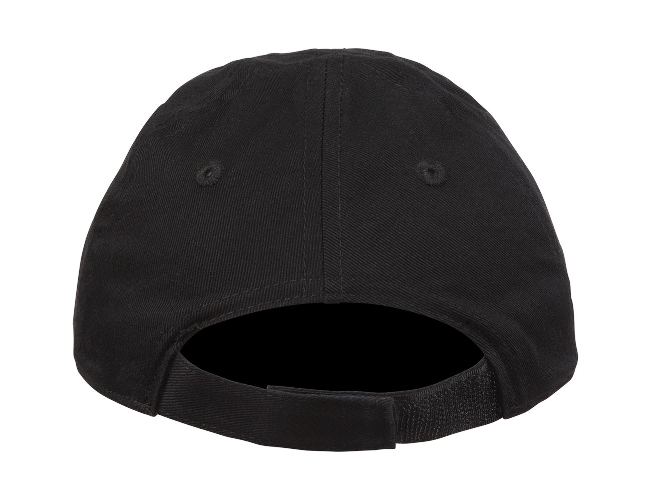 Black snapback hat with an adjustable strap at the back, designed for a stylish and comfortable fit for kids.