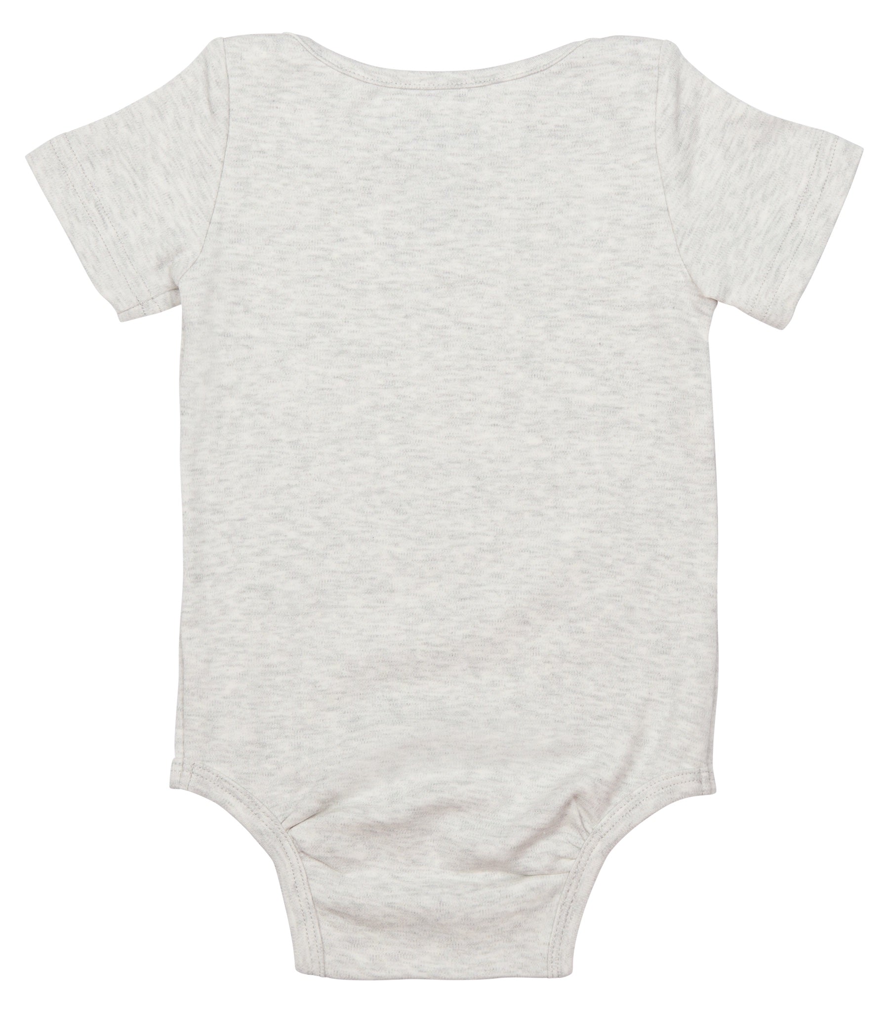 Light gray retro onesie for infants with short sleeves and a soft, comfortable fabric, perfect for casual wear.