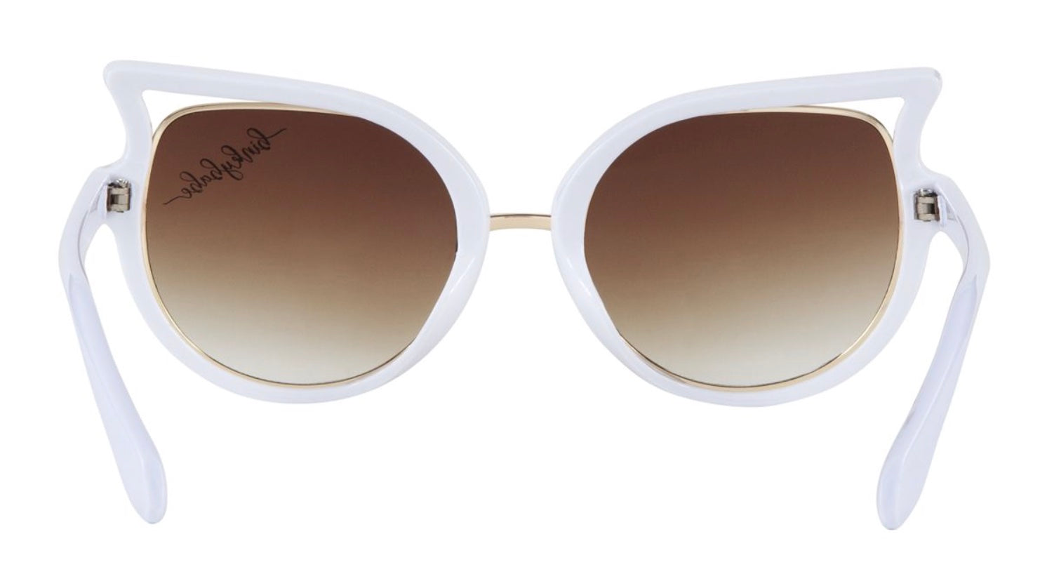 Stylish white cat-eye sunglasses with gradient brown lenses, perfect for trendy kids and young adults.