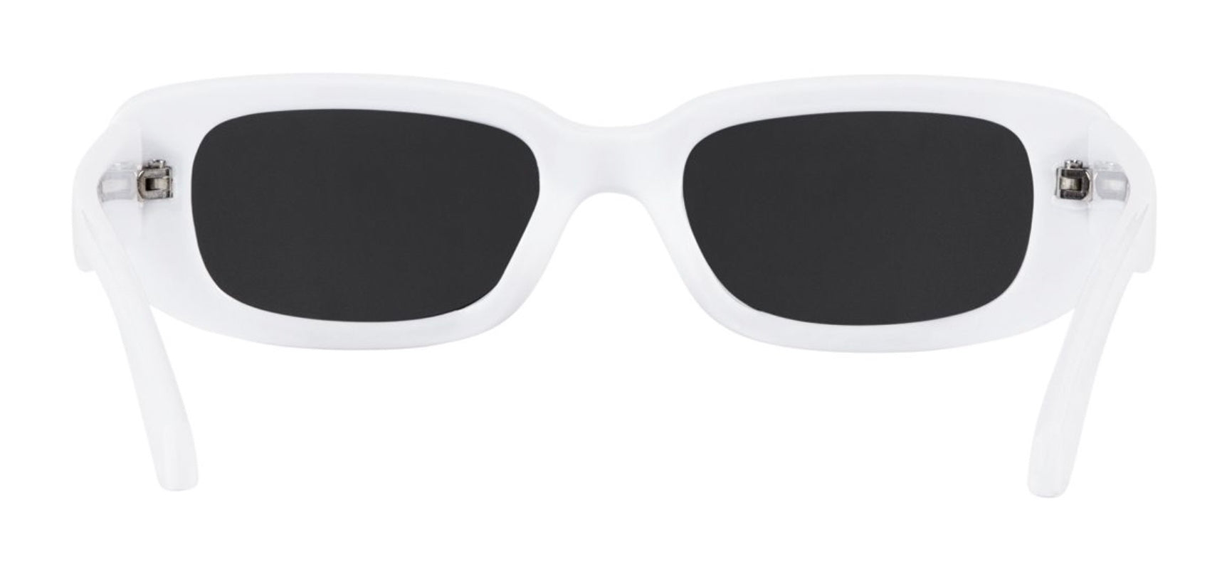 Stylish white sunglasses with dark lenses, perfect for kids embracing a surf-snow-skate lifestyle.