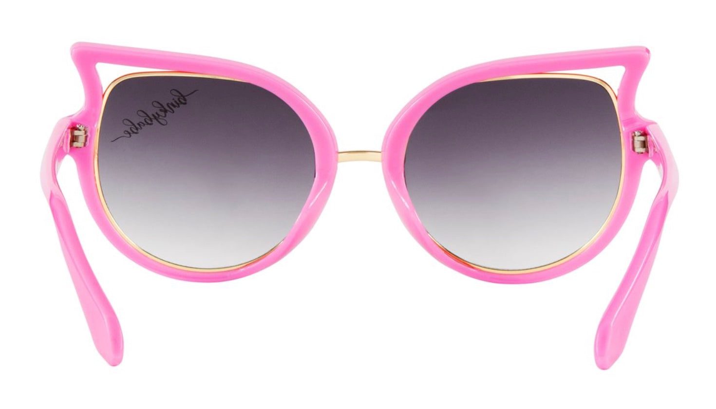 Stylish pink cat-eye sunglasses with gradient lenses, perfect for adding a trendy touch to any outfit.