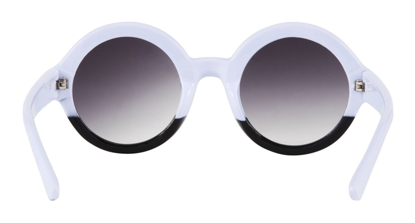 Stylish round sunglasses with a gradient lens and a clear to black frame, perfect for trendy kids and youth.