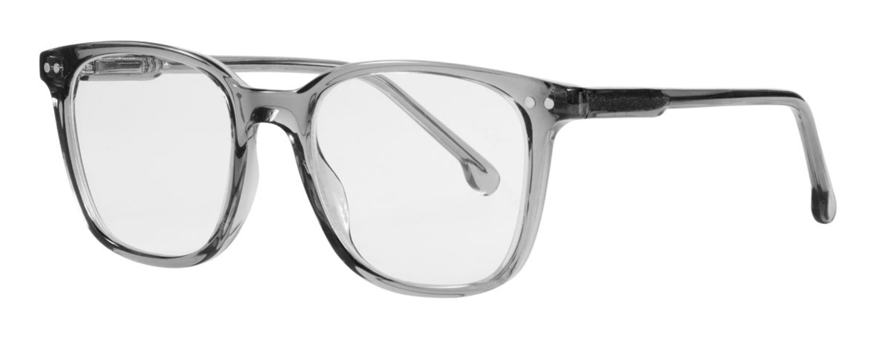 Stylish blue light glasses with a clear frame, featuring a classic rectangular shape for modern eye protection.