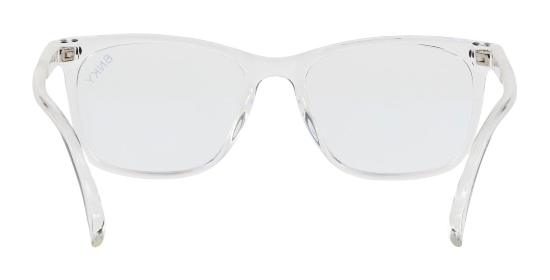 Clear-frame blue light glasses with a modern design, ideal for protecting young eyes from screens.