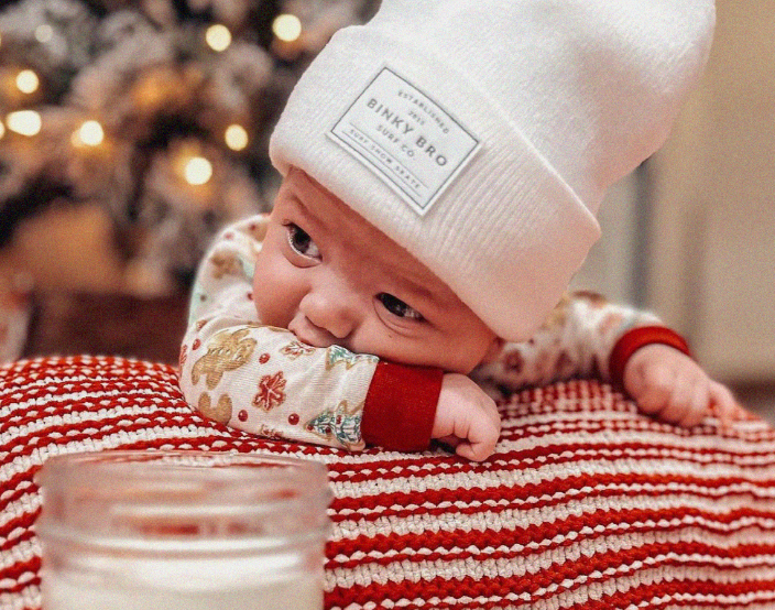white beanie for baby