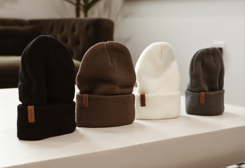 Layer for cold weather with our baby beanies
