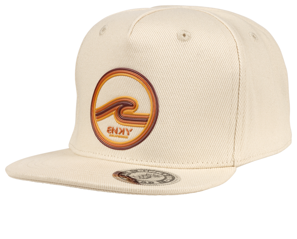 The Santana snapback hat has all beige paneling with a modern BNKY California embossed logo on front. This hat is 100% cotton.  This hat comes in an infant, toddler, youth, junior, and adult size. Shop our full collection of toddler snapbacks.