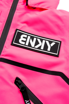 Bright pink BNKY Knockout jacket featuring a bold logo patch and sleek zipper details, perfect for stylish young adventurers.