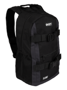 Stylish black backpack with adjustable straps, mesh side pockets, and a sleek design for everyday use.