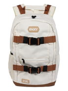 Stylish Bernardino Cream backpack featuring adjustable straps, multiple compartments, and a sleek design for everyday use.