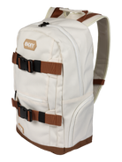Stylish Bernardino Cream backpack featuring adjustable straps, multiple pockets, and a sleek design for everyday use.