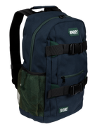 Stylish Bernardino Aquamarine backpack featuring multiple pockets, adjustable straps, and a mesh side pocket for easy storage.