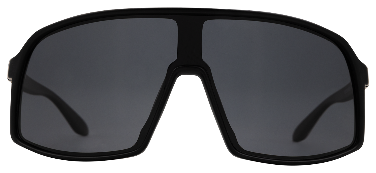 Sleek black Junior Monteverde sunglasses with a wraparound design and dark lenses for stylish sun protection.