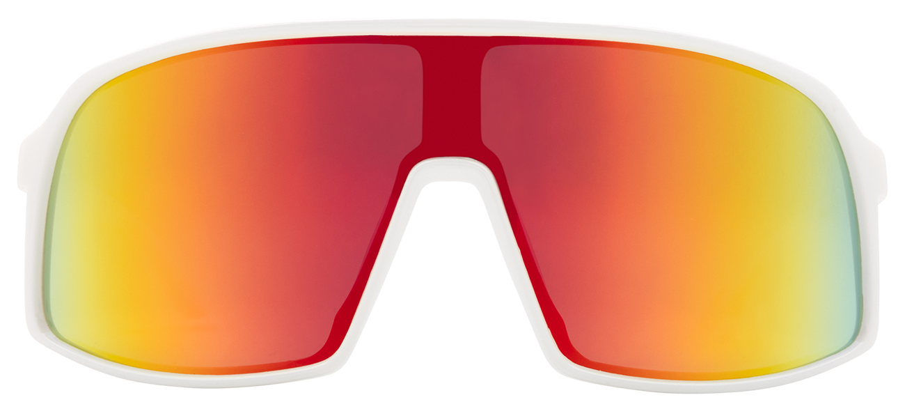 Sleek Junior Monteverde sunglasses in Cardinal with vibrant red and yellow mirrored lenses, perfect for active youth.