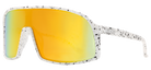 Stylish Junior Monteverde sunglasses in Payson White with a speckled design and reflective yellow lenses for kids.