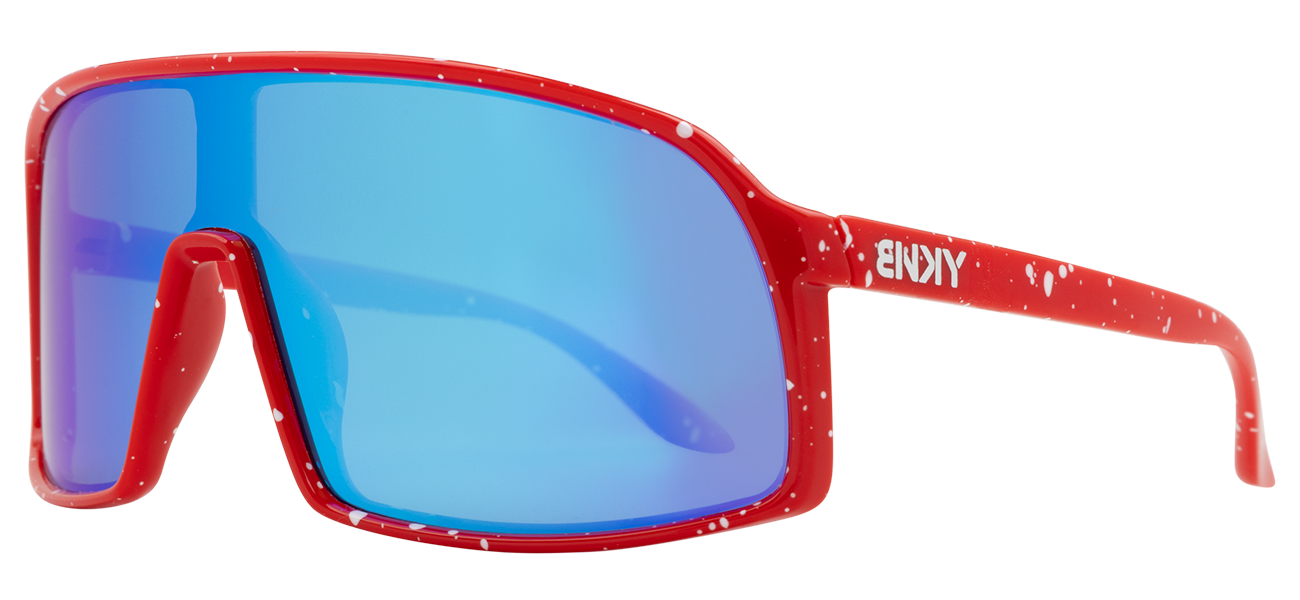 Stylish Junior Monteverde sunglasses in Wild Red with blue lenses, perfect for active kids and outdoor adventures.