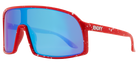 Stylish Junior Monteverde sunglasses in Wild Red with blue lenses, perfect for active kids and outdoor adventures.