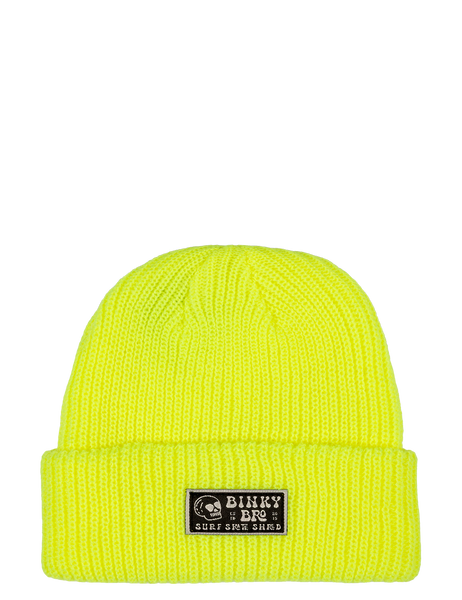 Crypt Fish Neon Yellow Beanie | 100% Acrylic | 5 Sizes | BinkyBro