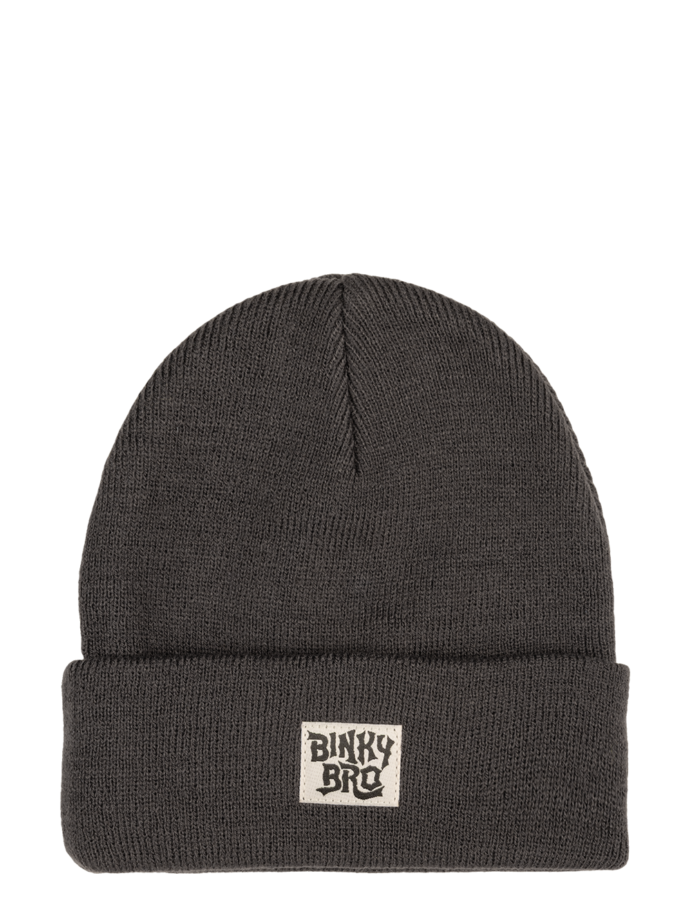 Stylish brown beanie hat with a folded cuff and BinkyBro logo, perfect for infants and toddlers.