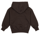 Back view of a black diamond hoodie for kids, featuring a cozy hood and ribbed cuffs, perfect for stylish layering.