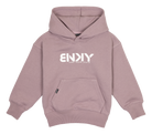 Mauve BNKY hooded sweatshirt featuring a front pocket and bold logo, perfect for stylish kids embracing surf and skate culture.