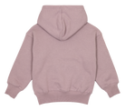 Back view of a mauve BNKY hooded sweatshirt for kids, featuring a cozy hood and ribbed cuffs. Ideal for stylish, active youth.