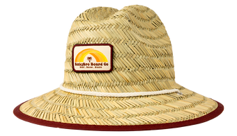 Stylish straw sun hat with a wide brim and a logo patch, perfect for infants and toddlers. Ideal for outdoor adventures.