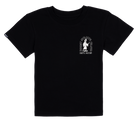 Black t-shirt featuring a small graphic of a reaper and "Reaper Skate Club" text, designed for skate enthusiasts.