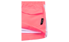 Bright coral shorts featuring a comfortable elastic waistband and a stylish pocket, ideal for active kids.