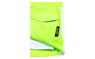 Bright neon green shorts with a white trim and a small BinkyBro label on the pocket, designed for active kids.