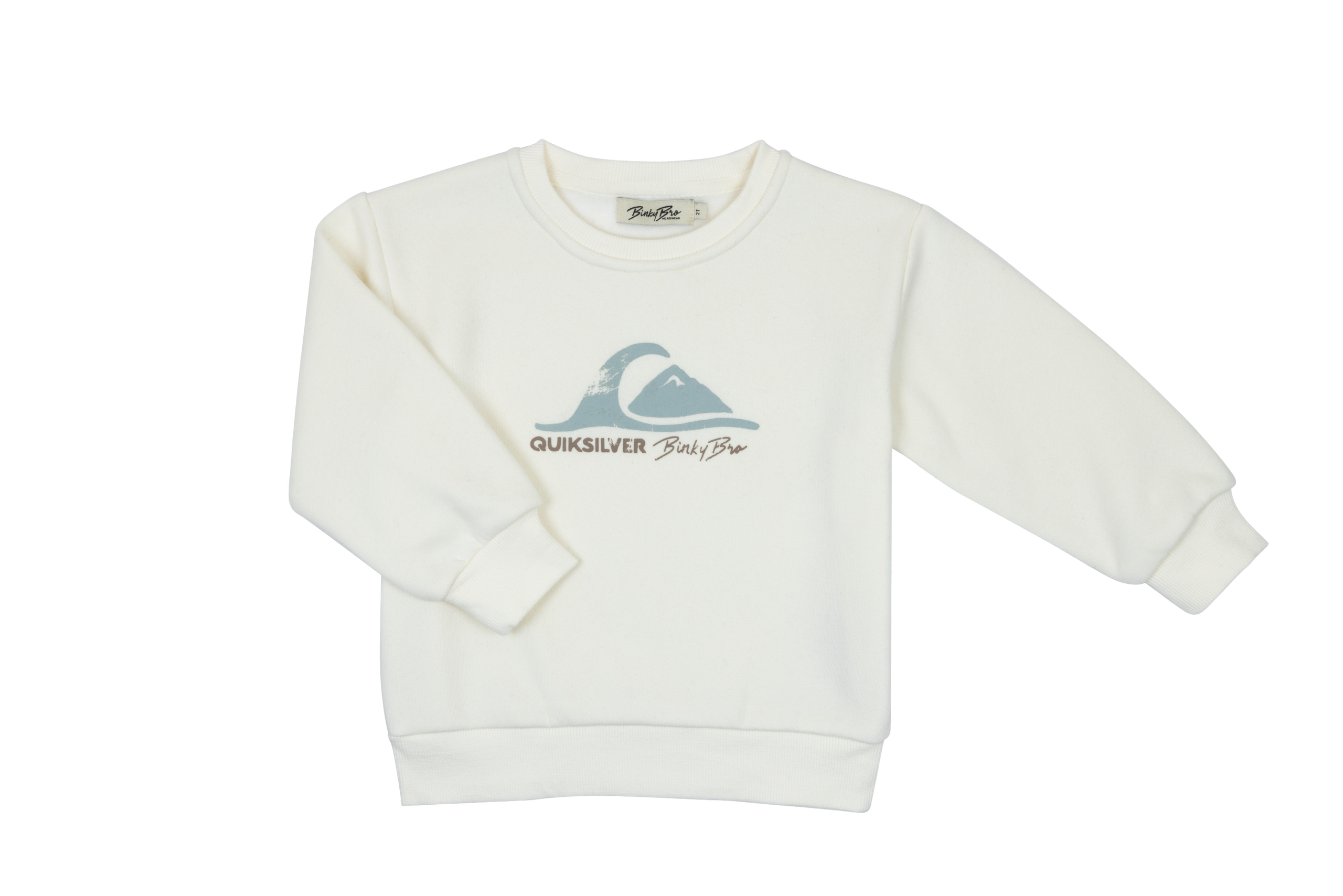 Organic Herringbone Detail Crew Neck Sweater - Baby