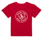 Red Chasers shirt featuring a surf-inspired graphic with "Binky Bro Wave Chasers" text, perfect for active kids.