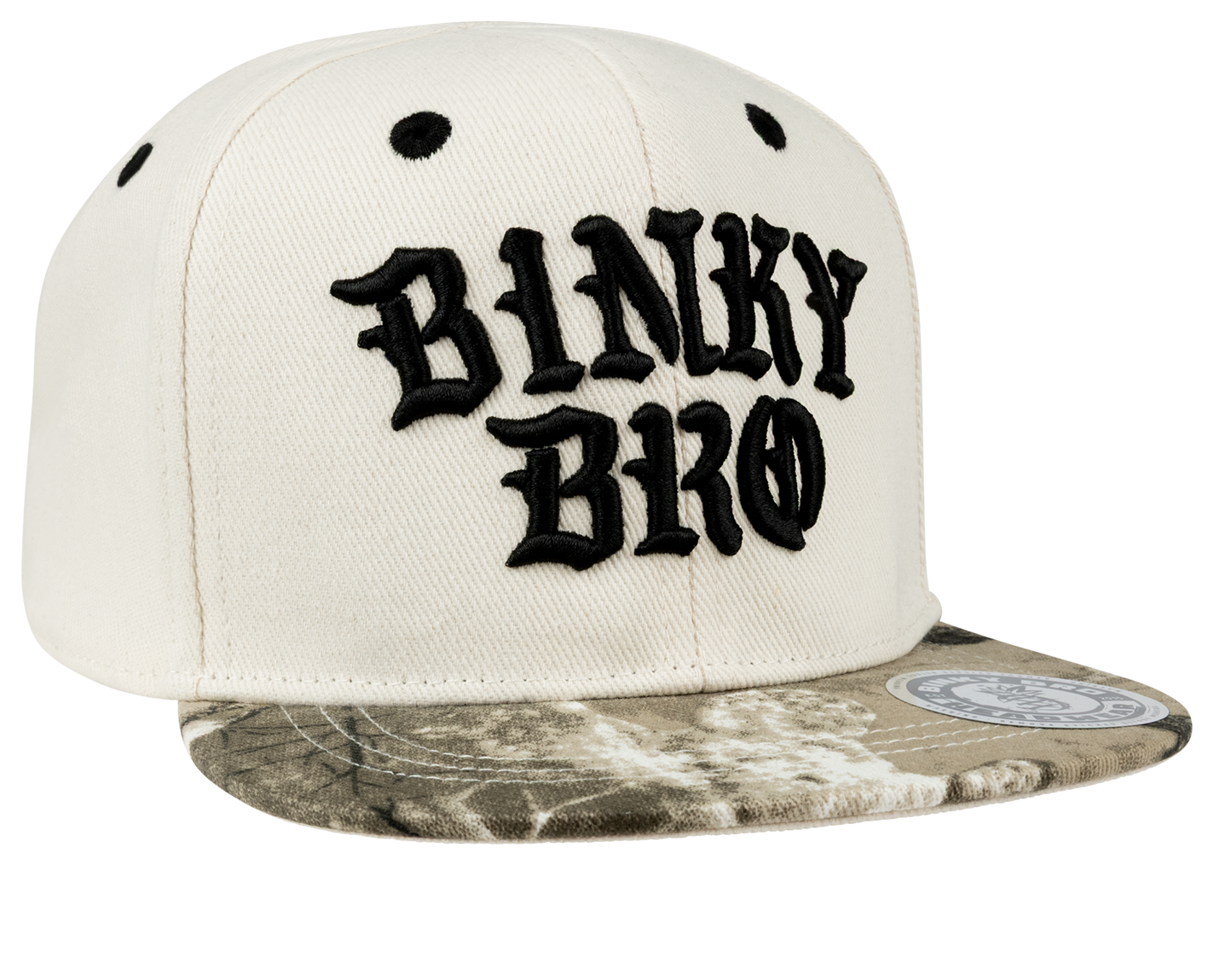 Stylish Durban SB snapback hat featuring a cream crown and a patterned brim, designed for kids with a surf-snow-skate vibe.