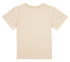 Light beige children's t-shirt with short sleeves, featuring a simple and clean design, ideal for casual wear.