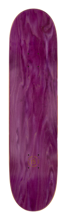 Purple wood skateboard deck with a smooth finish and subtle grain patterns, designed for stylish riding and tricks.