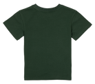 Back view of a green children's t-shirt, featuring a simple and stylish design for trendy young wearers.