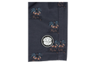 Stylish navy swim shorts featuring a palm tree print and BinkyBro logo, perfect for kids' summer adventures.
