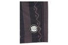 Close-up of the Mesa apparel featuring a stylish geometric pattern and the BinkyBro logo on the hem.