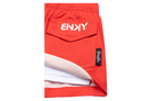 Stylish red shorts featuring a pocket design and BinkyBro logo, perfect for active infants and toddlers.