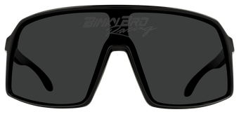 Sleek black Monteverde Racing sunglasses featuring a bold wraparound design and dark lenses for optimal sun protection.