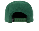 Green corduroy snapback hat with an adjustable strap at the back, designed for stylish kids and toddlers.