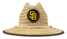 BinkyBro x Padres Barney Patrol straw hat featuring a San Diego Padres logo and a stylish wide brim.