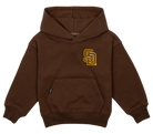 Brown Padres Friar hoodie featuring a front pocket and San Diego Padres logo, perfect for kids' casual wear.