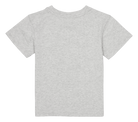 Gray short-sleeve t-shirt for kids, featuring a simple, classic design suitable for casual wear.