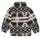 Cozy luxury fleece bowtie with a stylish geometric pattern in black, white, and cream for infants and toddlers.