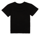 Back view of a black Scorcho t-shirt designed for infants and toddlers, featuring a simple and stylish design.