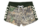 Stylish swim shorts featuring a forest camouflage print, perfect for kids who love outdoor adventures.