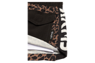 Stylish Stamped Leopard shorts featuring a trendy leopard print and bold branding, perfect for kids' activewear.