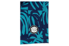 Stylish Tahitian print fabric featuring a vibrant banana leaf pattern with a BinkyBro logo badge. Perfect for kids' apparel.